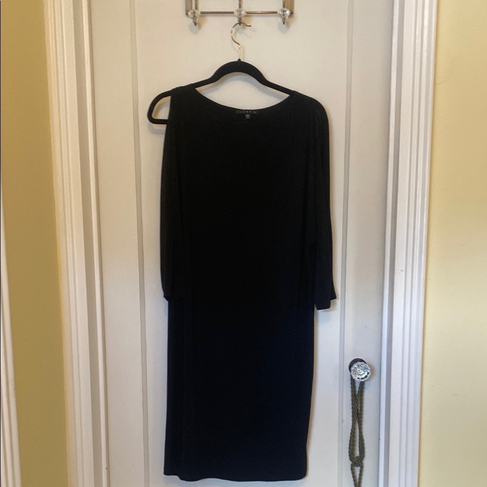 NWOT Tiana B Black Sheath Cold shoulder Dress